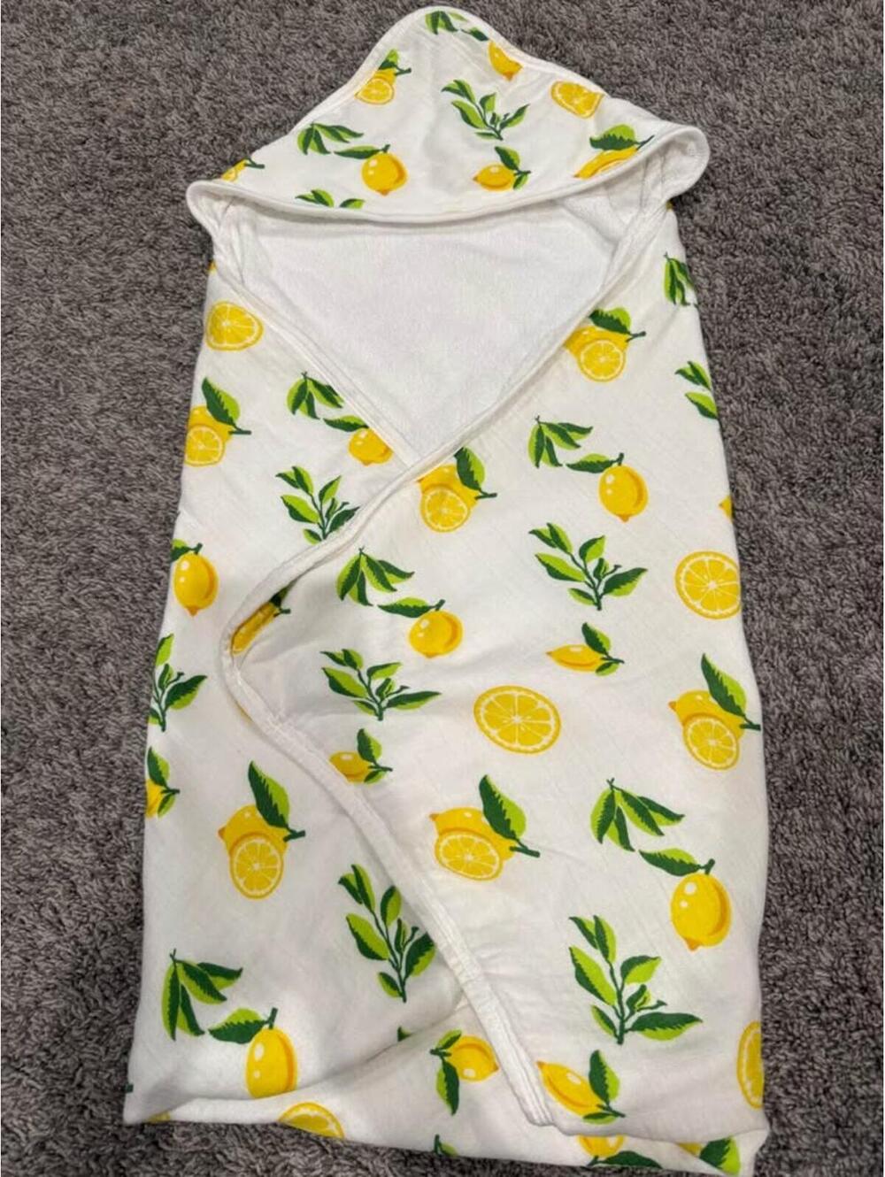 Kissy Bambu Baby Hooded Towel with Lemon Print